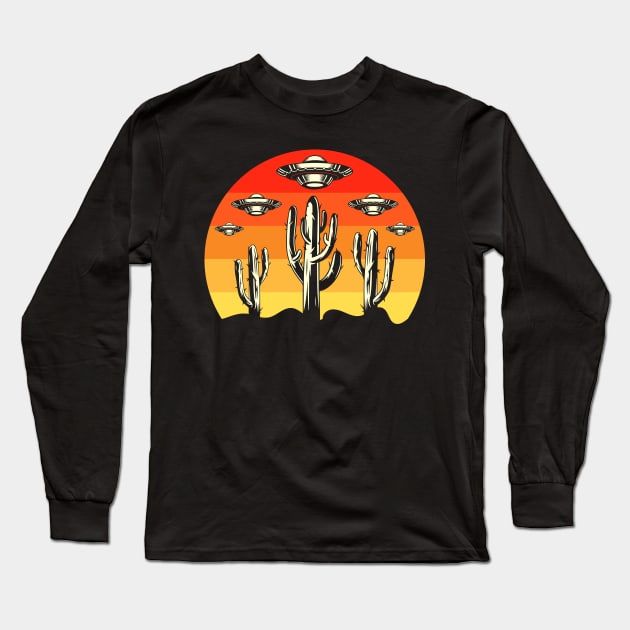 Aliens over Arizona Long Sleeve T-Shirt by Kingdom Arts and Designs